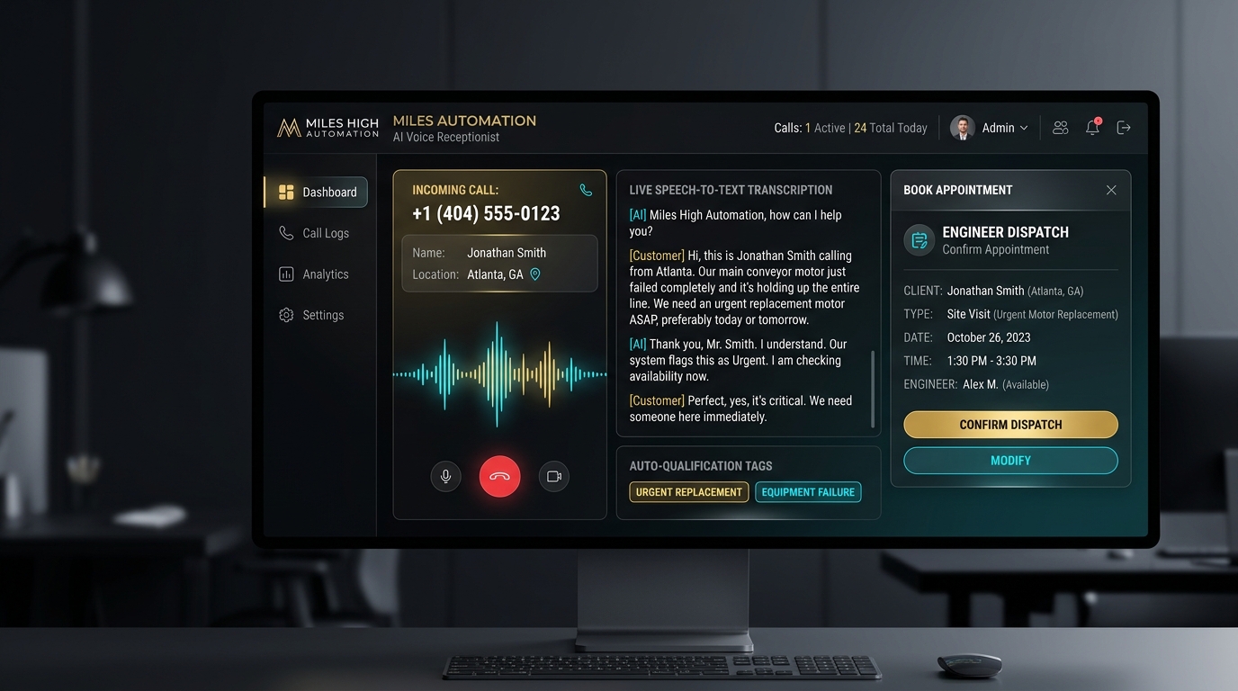 Miles High AI Voice Dispatch Station High-Res Mockup